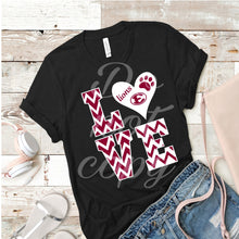 Load image into Gallery viewer, Love Chevron E 2 Color High Heat Screen Print Transfer 375F