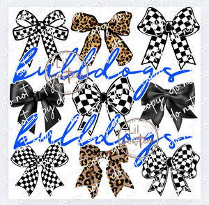 Bows & Bulldogs Blue Digital Design
