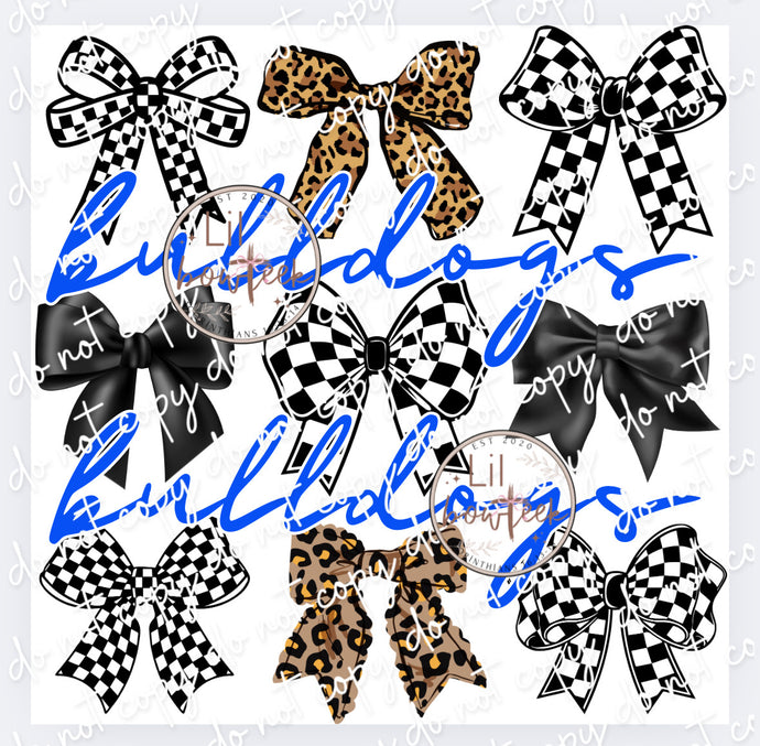 Bows & Bulldogs Blue Digital Design