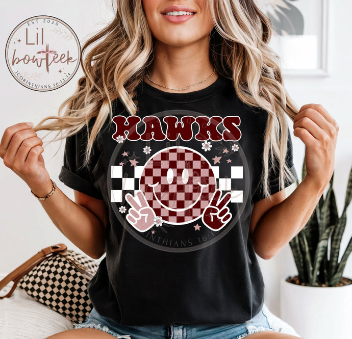 Hawks retro maroon Spirit Weekly Sale Tee