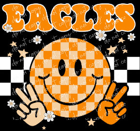 Retro Eagles Orange white checkered Digital Design