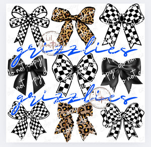 Bows & Grizzlies blue Digital Design