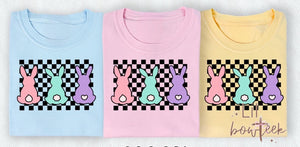 Checkered Easter bunnies