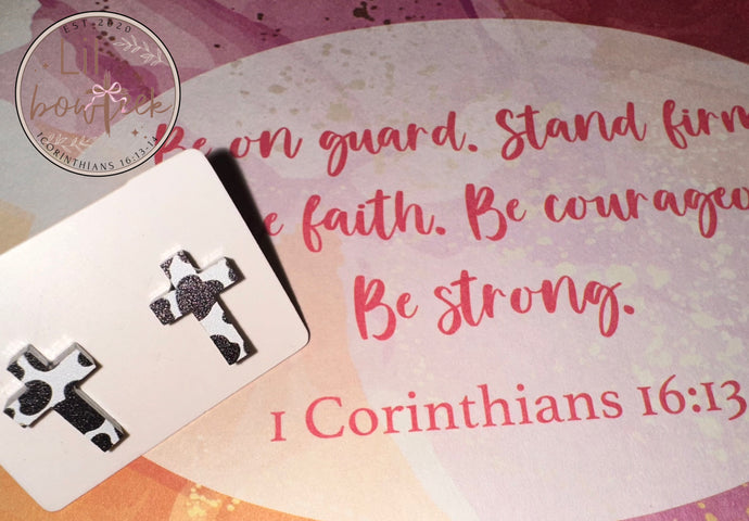 Cross Wooden Earrings