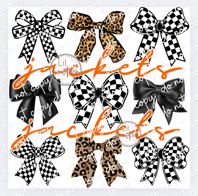 Bows & Jackets orange DTF TRANSFER