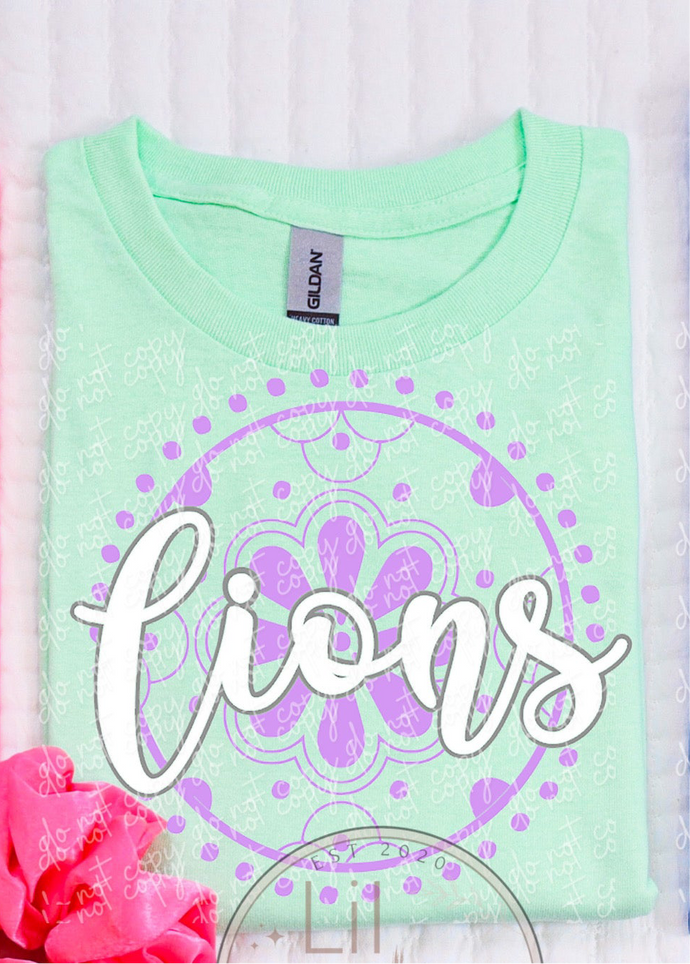 Lilac Lions Talavera circle Weekly Sale Tee