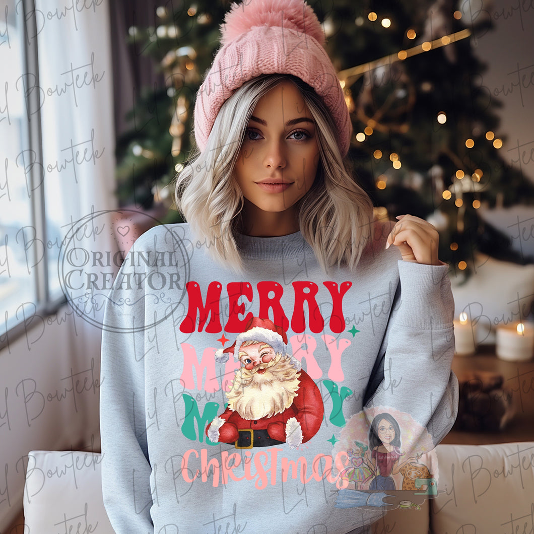 Merry Merry Mery Christmas Santa TShirt