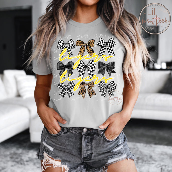 Bows & Tigers (yellow) Weekly Sale Tee