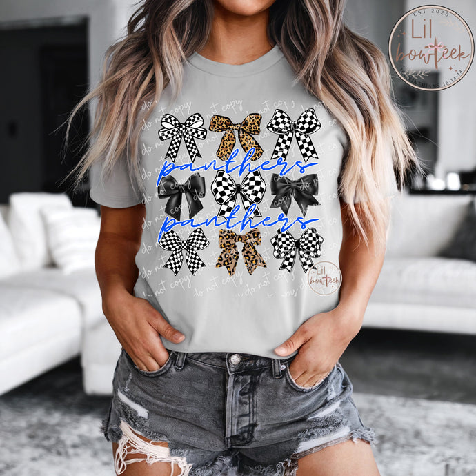 Bows and Panthers (blue) Weekly Sale Tee