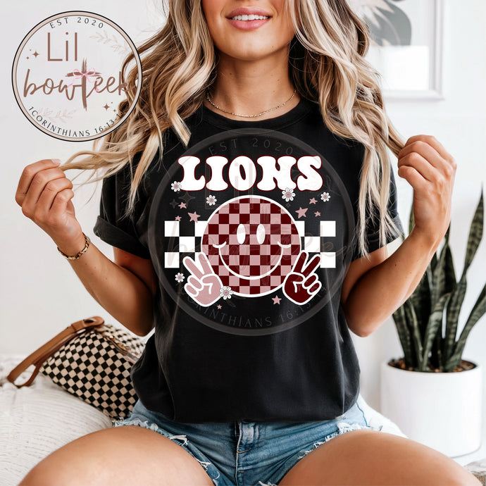 Lions retro maroon Spirit Tee