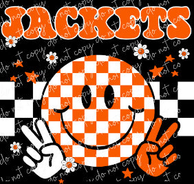Jackets orange retro white checkered Digital Design