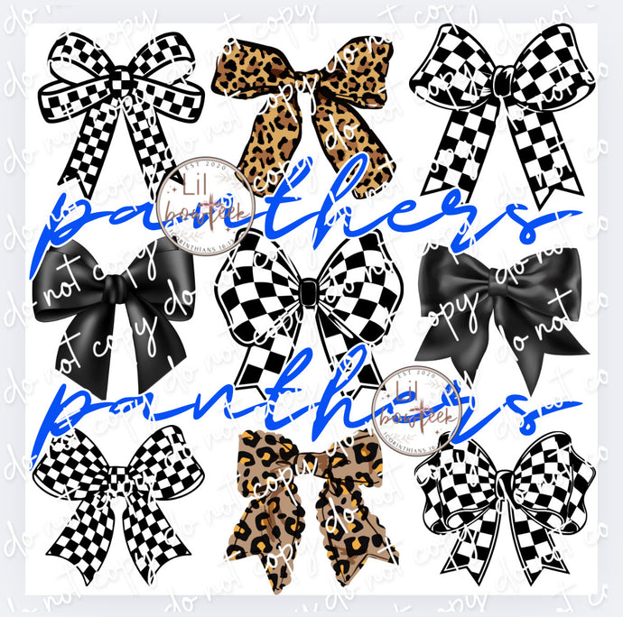 Bows & Panthers blue DTF TRANSFER