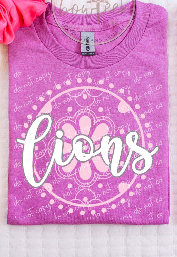 Light Pink Lions Talavera circle Weekly Sale Tee