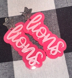 Lions Pink/pink star Earrings