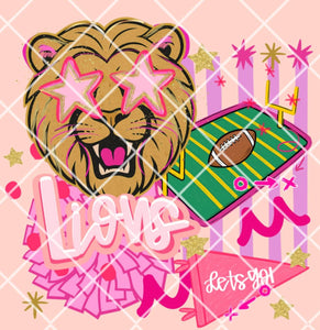 Preppy star eyed pink Lions Spirit Tee