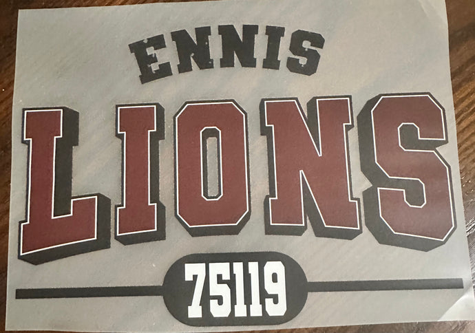 Lions 75119 Burgandy DTF TRANSFER