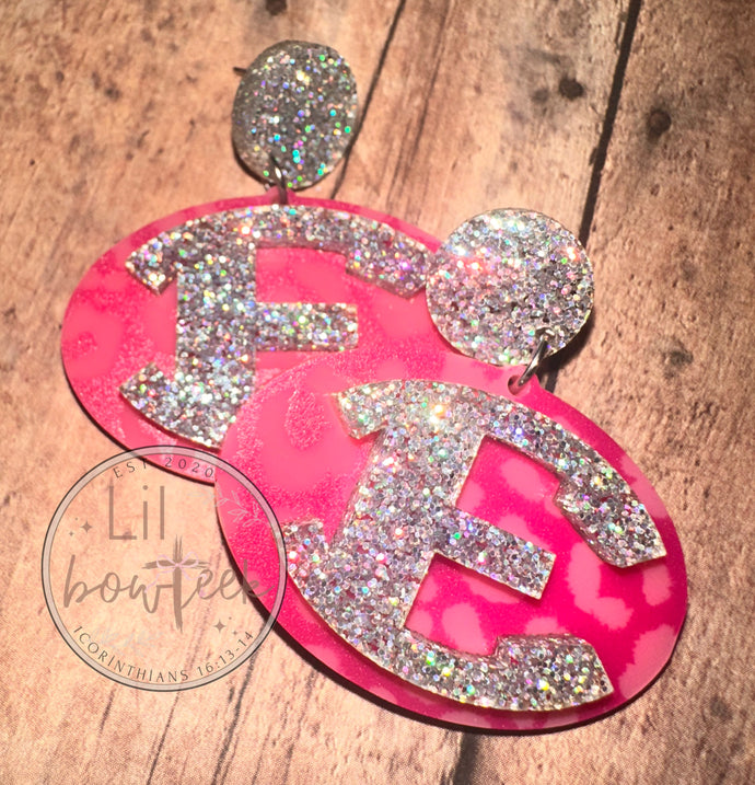 Ennis E Pink/pink leopard Earrings