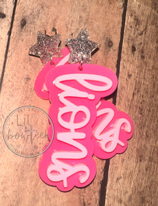 Lions Pink/pink star Earrings