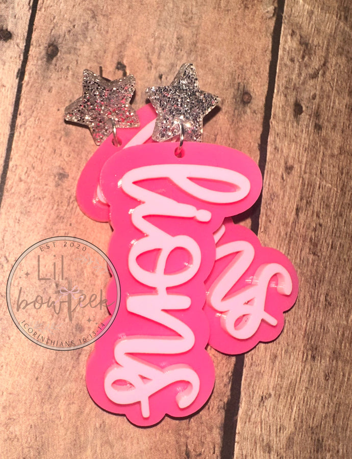Lions Pink/pink star Earrings