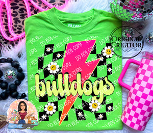 Retro Bulldogs daisy Spirit Tee