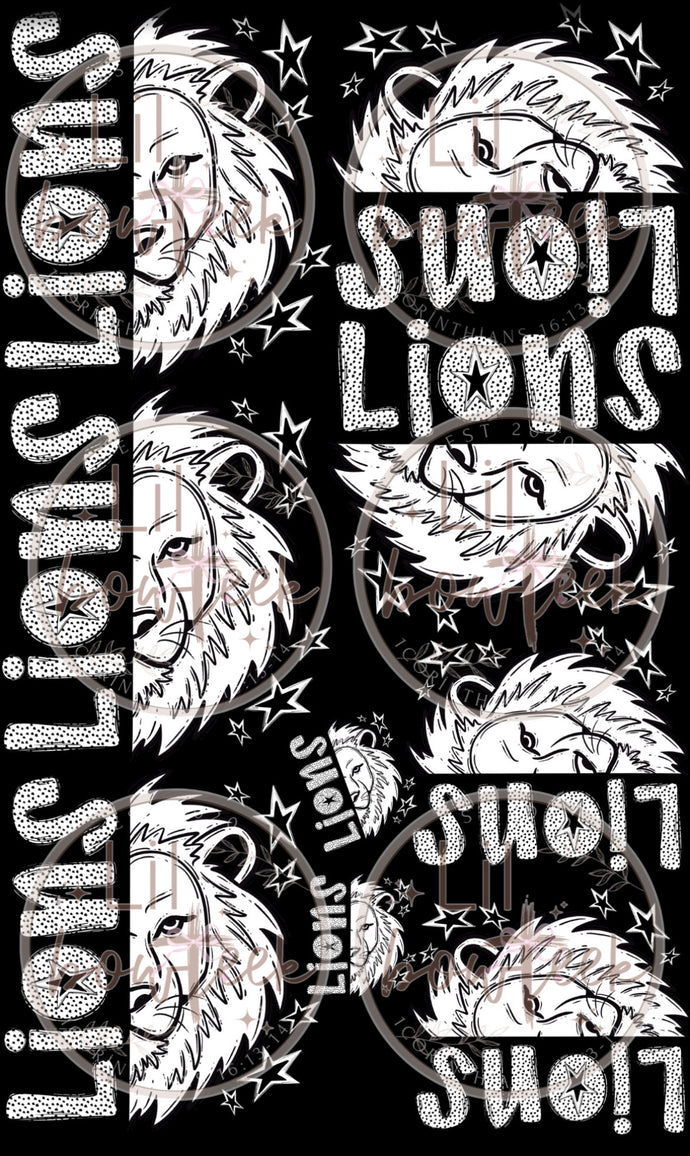 Lions split dal Premade Gang 22x36 sheet DTF (limited quantities)