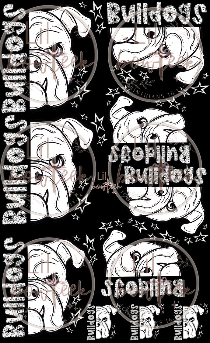 Bulldogs split dal Premade Gang 22x36 sheet DTF (limited quantities)