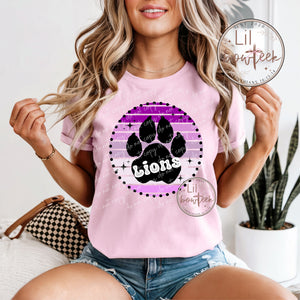 Lions Paw Purple Sunset Spirit Tee