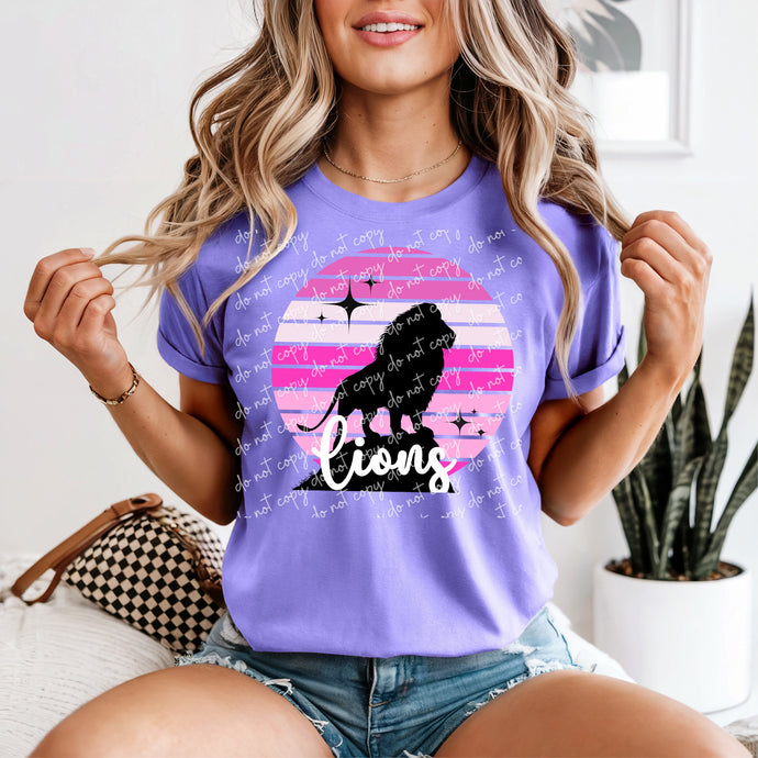 Lions Pink Sunset  DTF TRANSFER