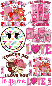 Valentine 1 spanish Premade Gang 22x36 sheet DTF (limited quantities)