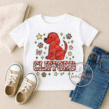 Load image into Gallery viewer, Red dog and stars Tee
