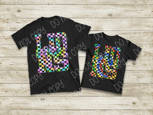 Lions Checkered (Pink, Purple Turquoise) DTF TRANSFER