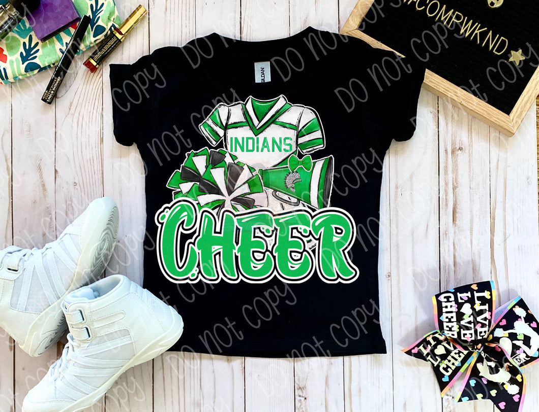 Green Indians Cheer Digital Design