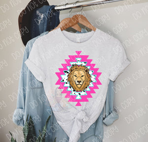 Aztec Lion (pink) DTF TRANSFER