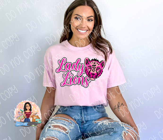 Lady Lions pink DTF TRANSFER