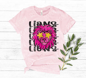 Pink Preppy Lion  DTF TRANSFER