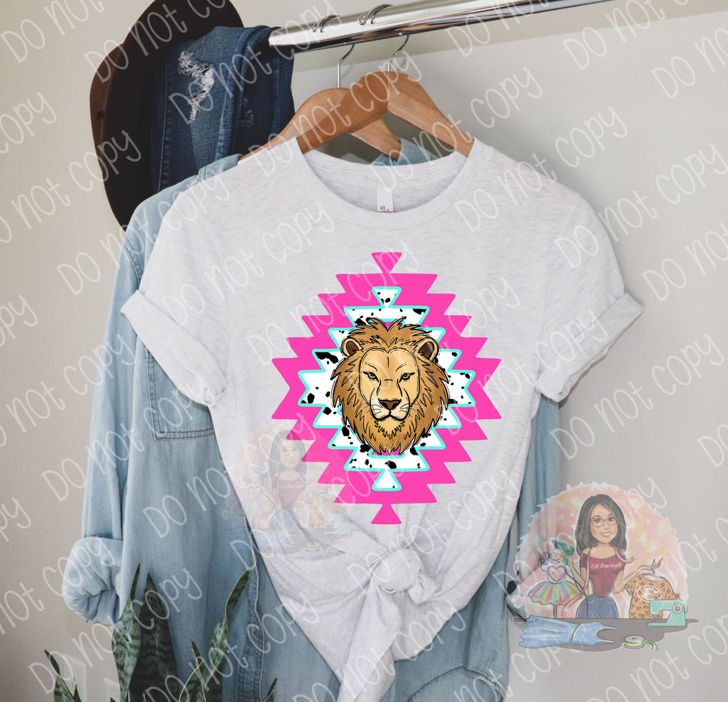 Aztec Lion (pink) Spirit Tee