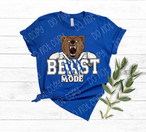 Beast mode Bears Royal blue DTF TRANSFER