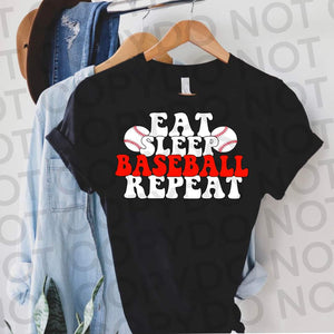 Eat sleep Baseball repeat DTF TRANSFER