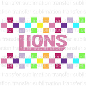 Lions Color Checkered Sublimation Transfer 400F