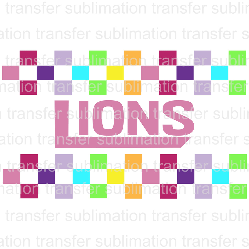 Lions Color Checkered Sublimation Transfer 400F