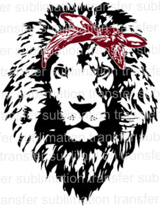 Lion bandana (Maroon) Sublimation Transfer 400F