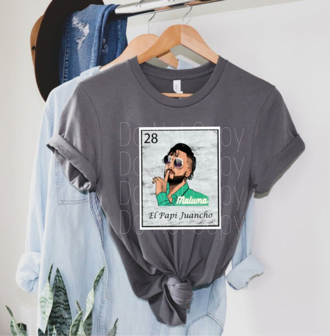 Loteria Card El Papi Juancho Adult Full Color High Heat Screen Print Transfer 350F/360F