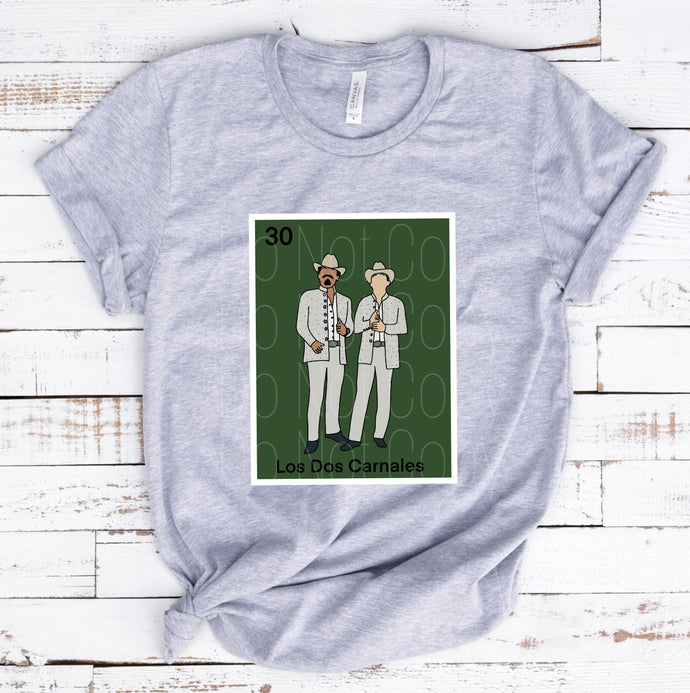 Loteria Card Los 2 Carnales Adult Full Color High Heat Screen Print Transfer 350F/360F