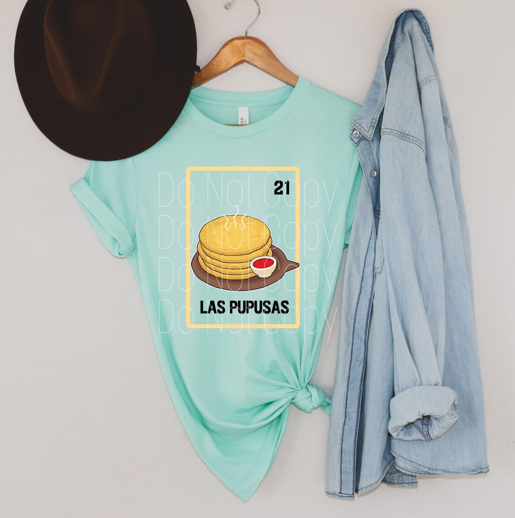 Loteria Card Las Pupusas Adult Full Color High Heat Screen Print Transfer 350F/360F