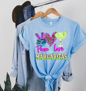 Peace Love Margaritas High Heat Screen Print Transfer 360F/375F