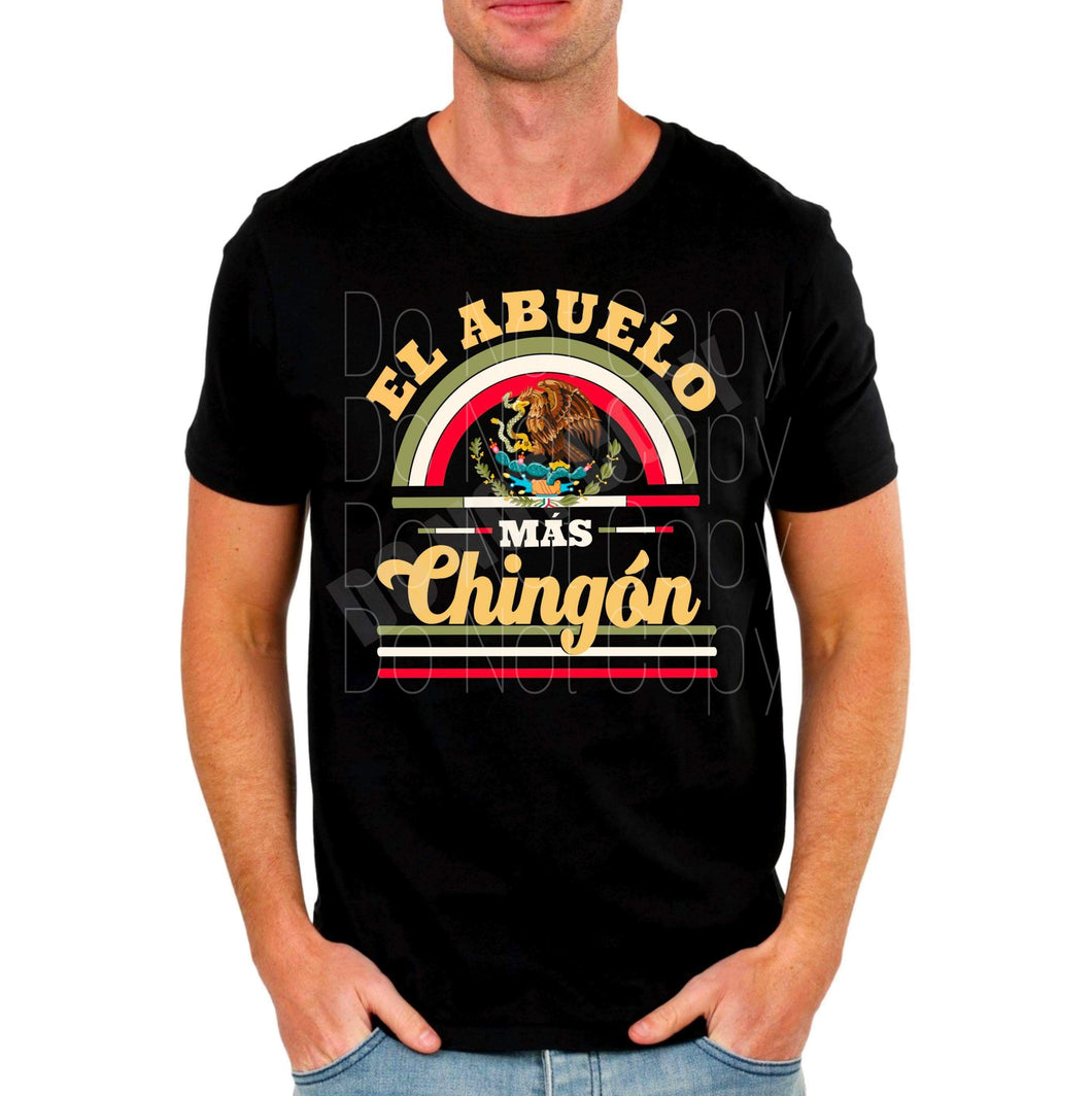 El Abuelo mas Chingon Full Color High Heat Screen Print Transfer 360F/375F