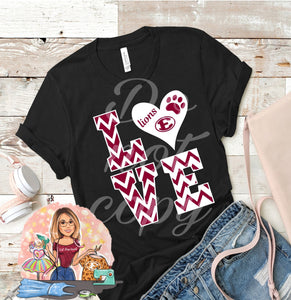 Love Chevron Lions E Adult Tees