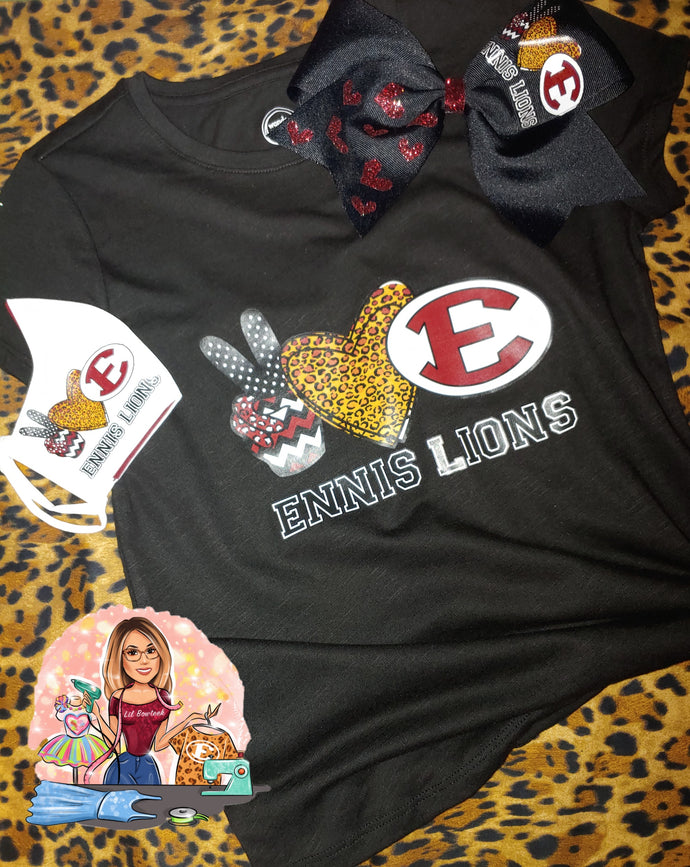 Peace Love Ennis Lions YOUTH TEE