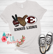 Load image into Gallery viewer, Peace Love Ennis Lions Adult Tee
