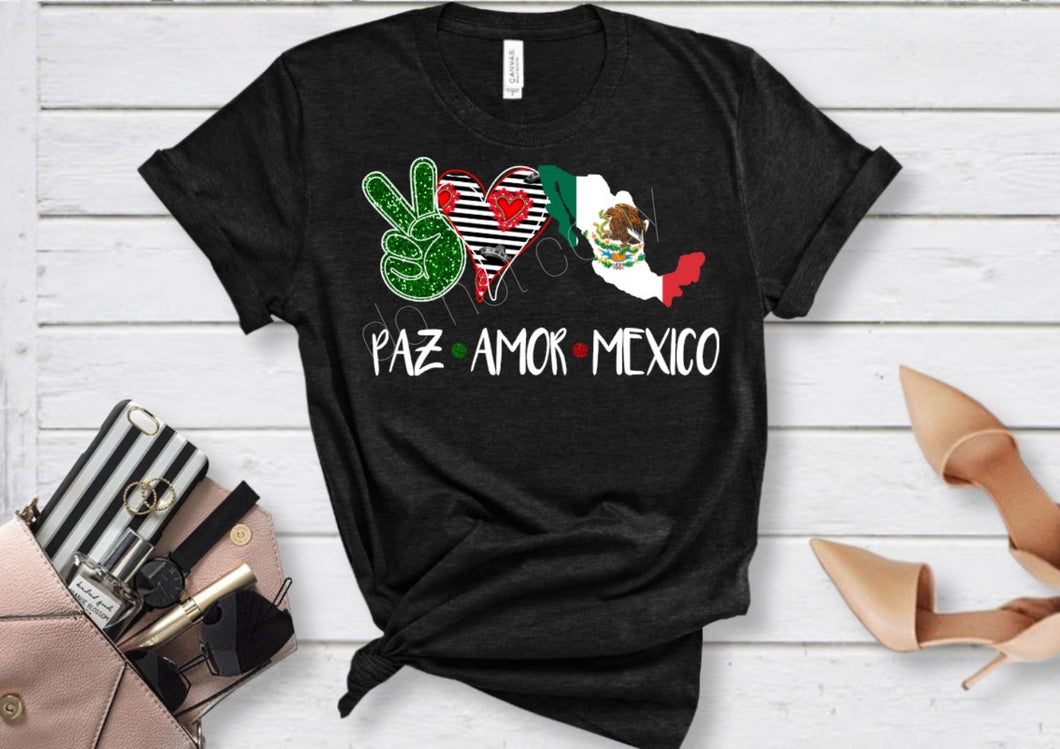 Paz Amor Mexico Full Color Low Heat Screen Print Transfer 325F